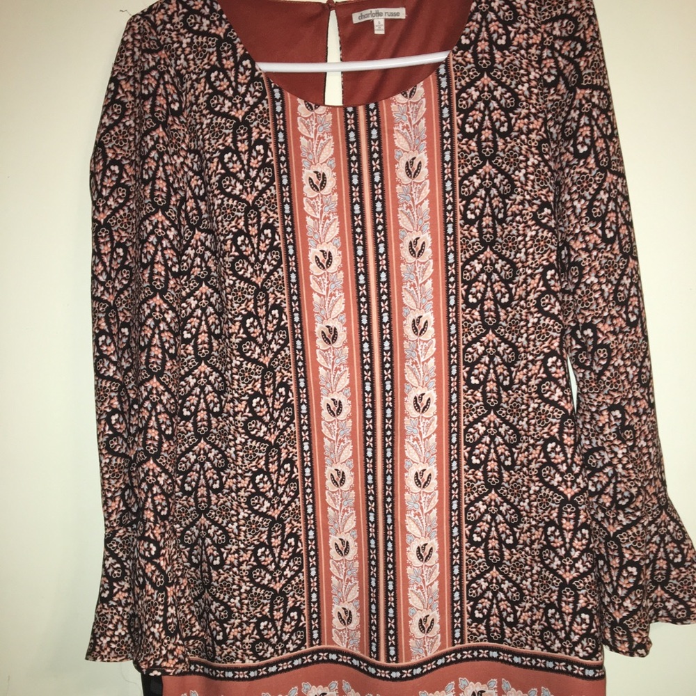 Orange/ brown patterned dress